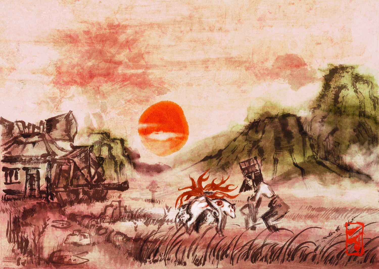 amaterasu, landscape, ookami