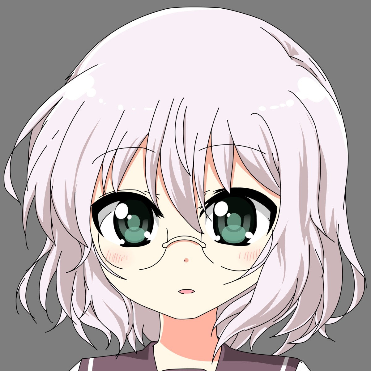 ikeda_chizuru, megane, seifuku, transparent_png, vector_trace, yukari_yukke, yuru_yuri