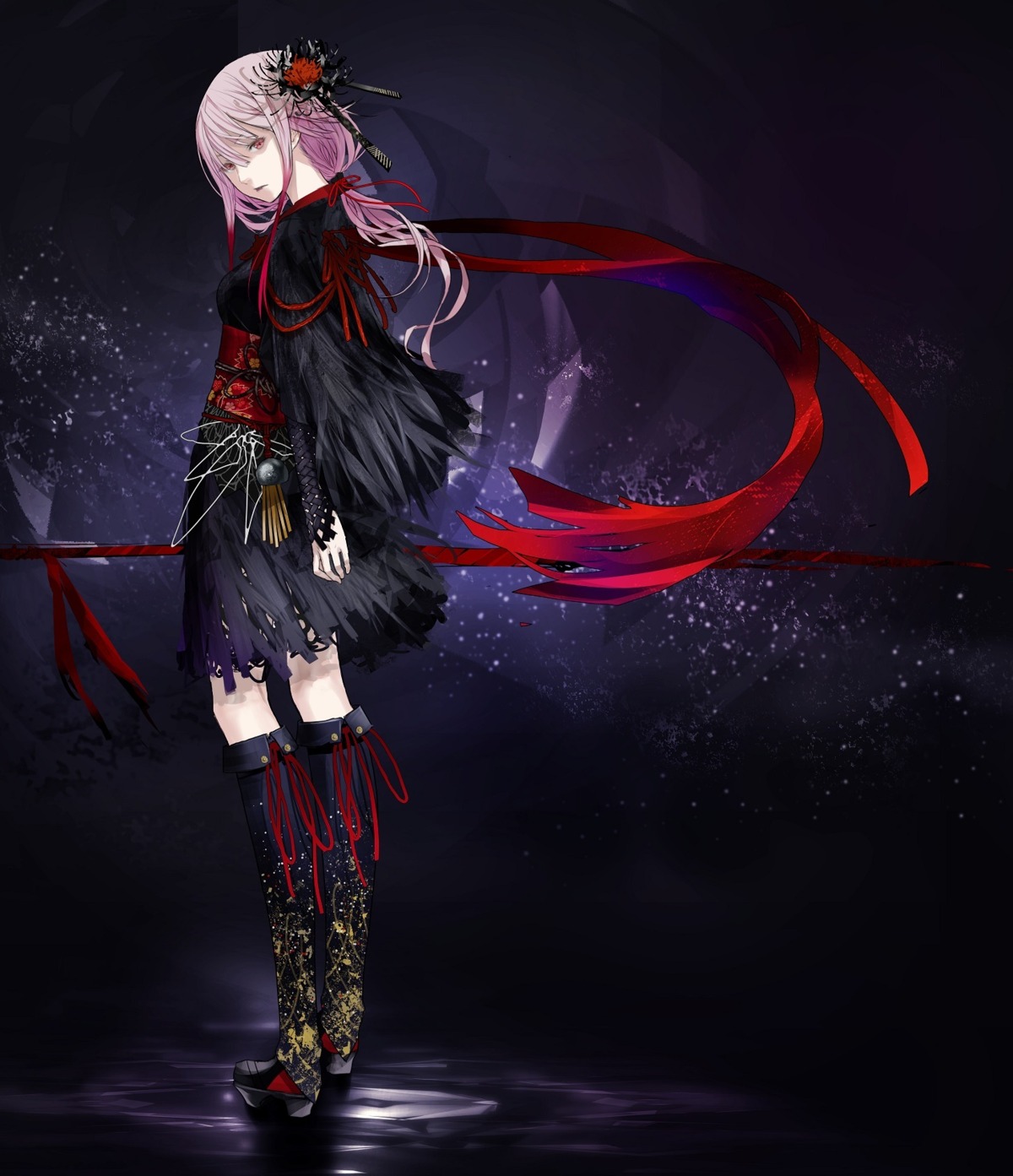 egoist, japanese_clothes, koutetsujou_no_kabaneri, redjuice, torn_clothes, yuzuriha_inori