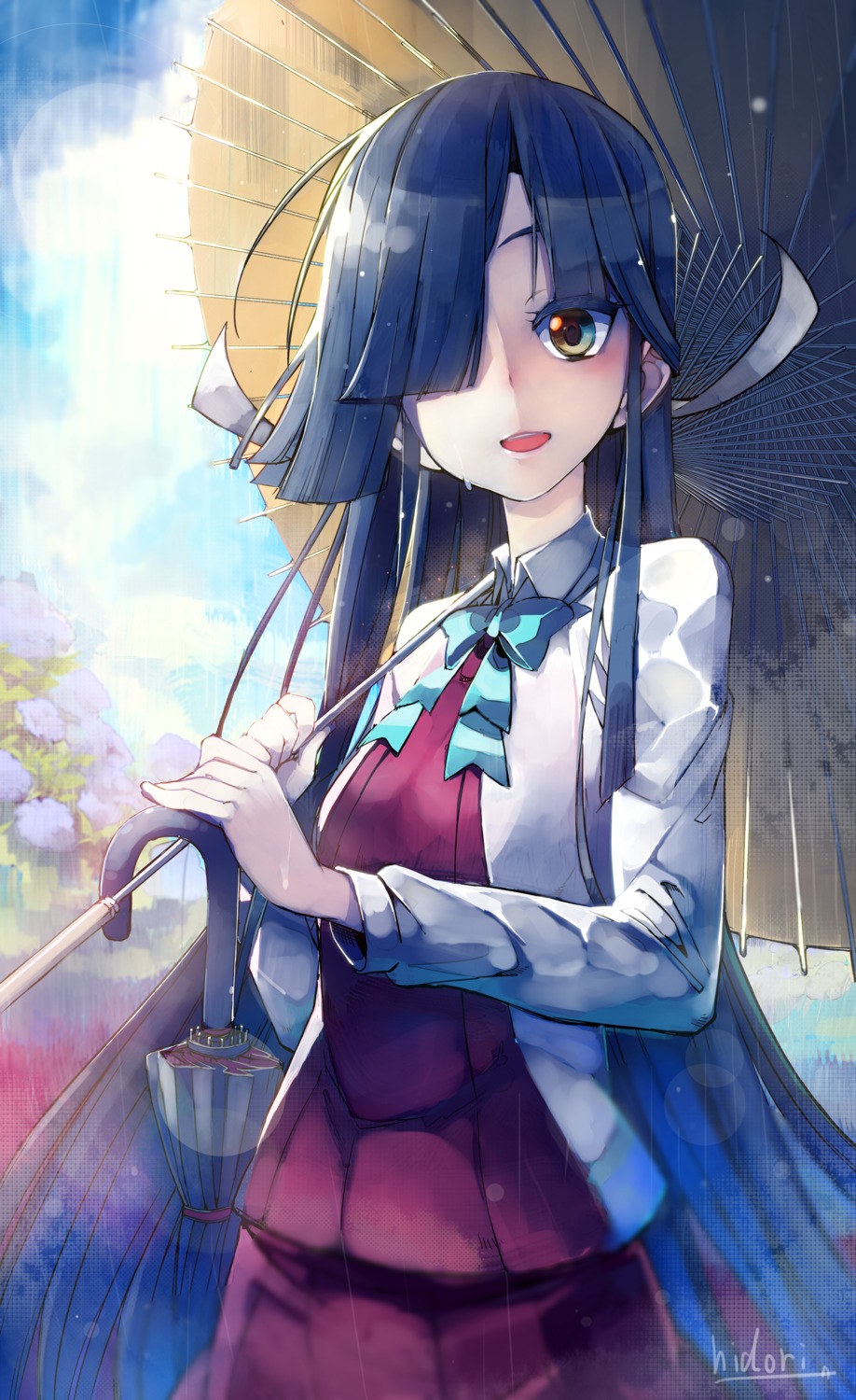 hayashimo_(kancolle), kantai_collection, nichi_doriimu, seifuku, umbrella