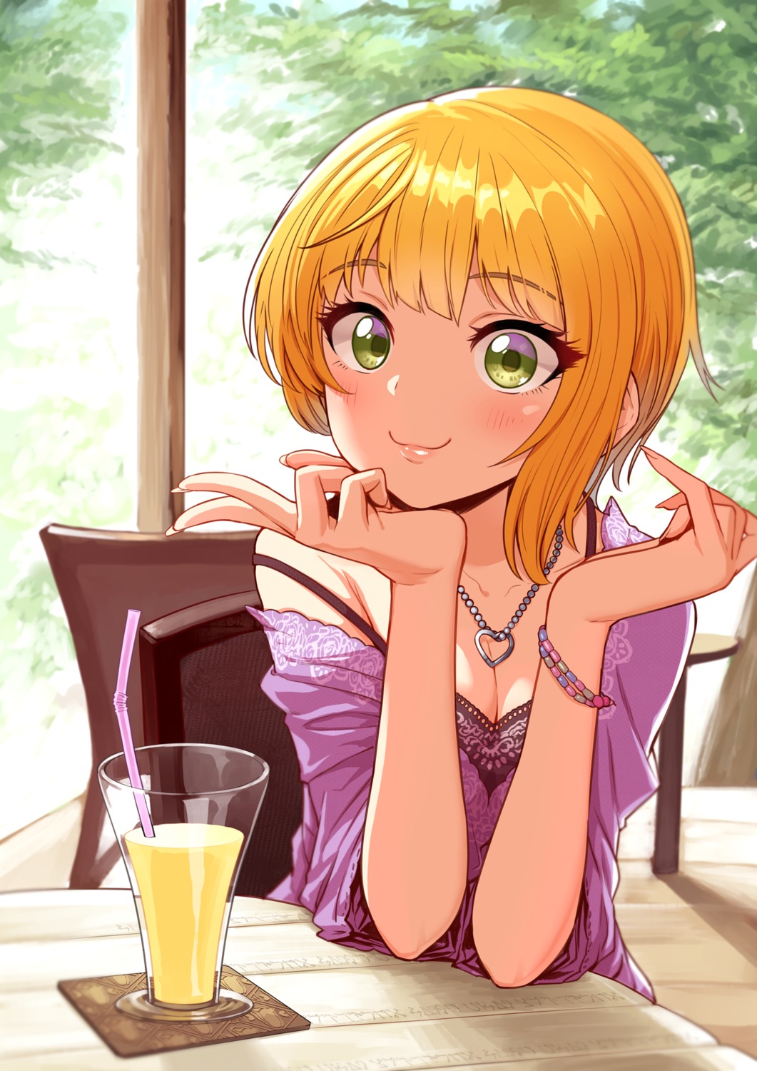 cleavage, lingerie, miyamoto_frederica, omaru09, open_shirt, the_idolm@ster, the_idolm@ster_cinderella_girls