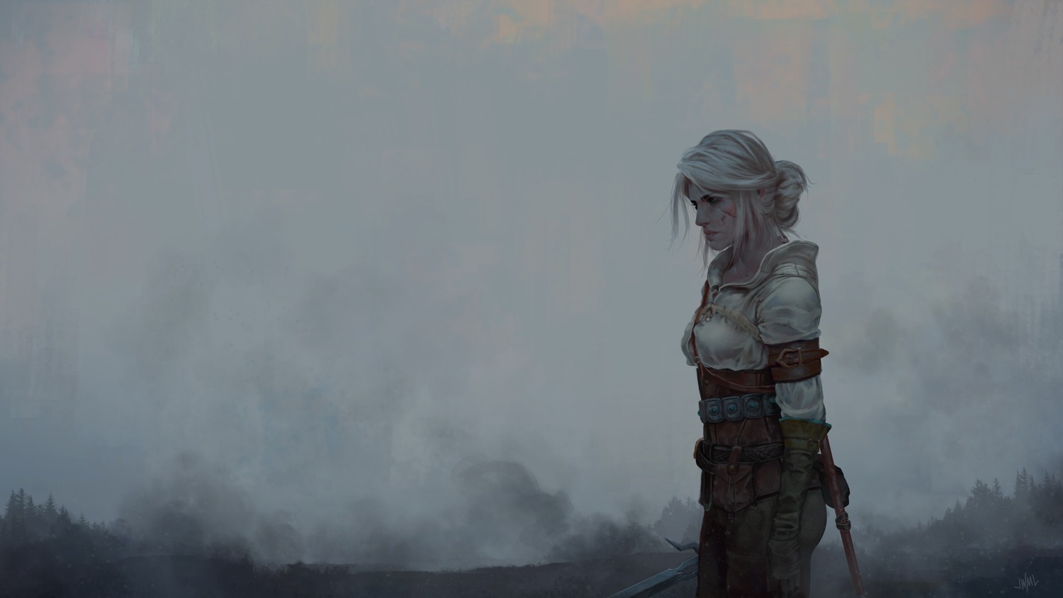 blood, ciri, steamy_tomato, the_witcher, the_witcher_3, weapon