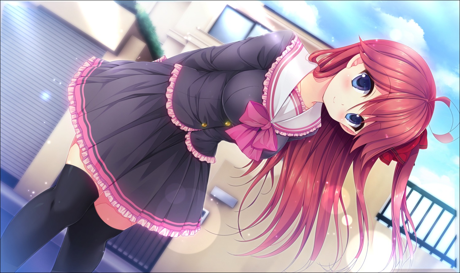 crowe_(sugar-berry-syrup), game_cg, kyuuketsu_hime_no_libra, lycoris_radiata, onomatope*, seifuku, thighhighs