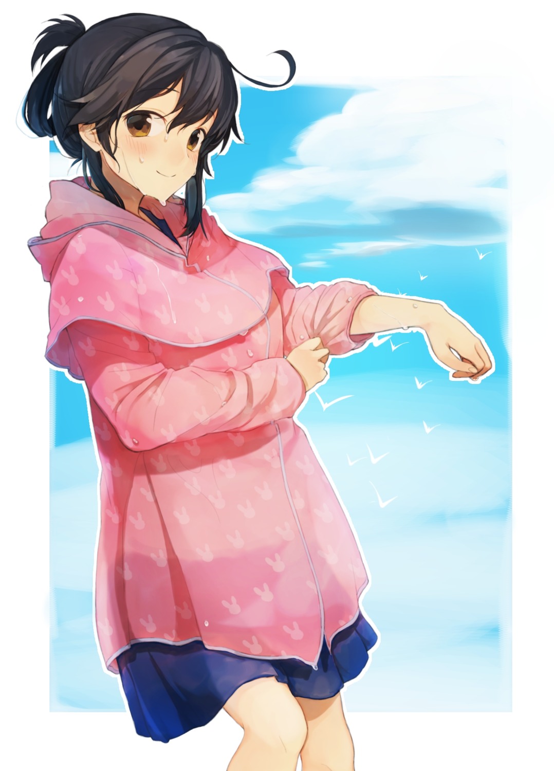 imoden, kantai_collection, see_through, ushio_(kancolle), wet