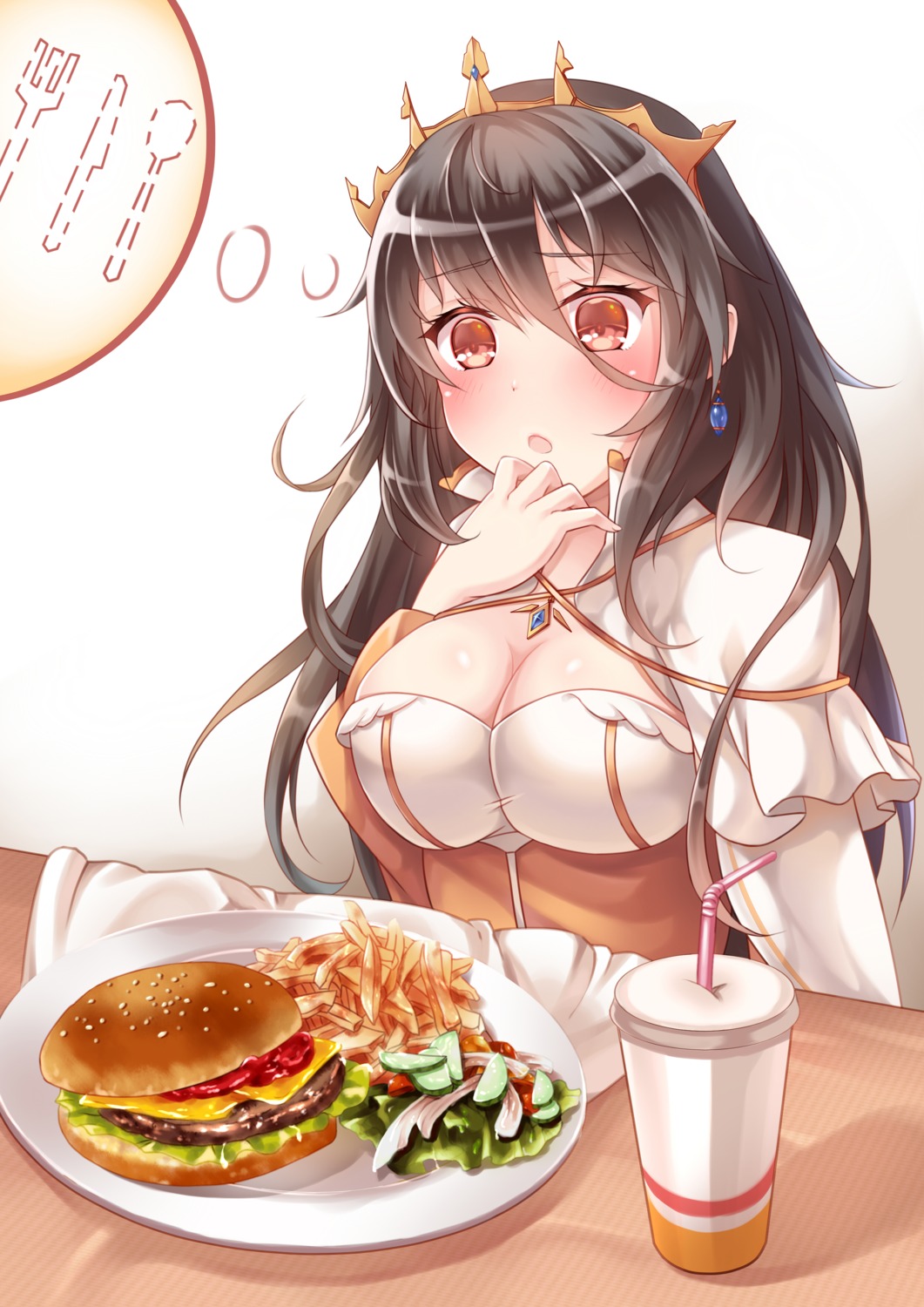 cleavage, dress, queen_elizabeth_(zhanjianshaonv), van_(artist), zhanjianshaonv, zhou_yu_(van)