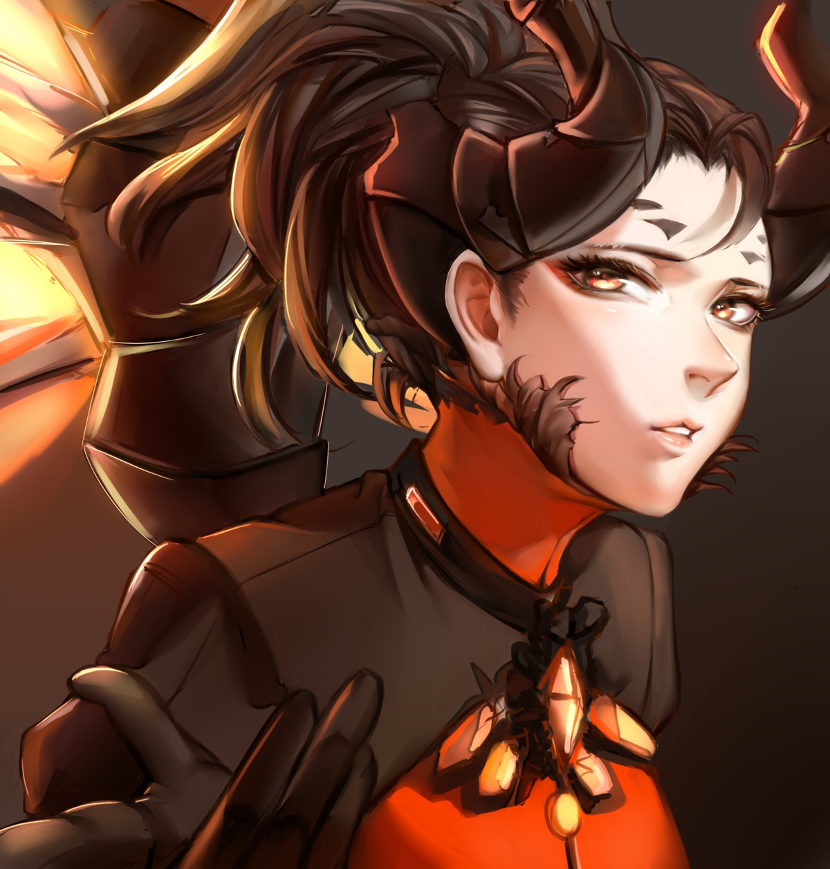 horns, mercy_(overwatch), overwatch, yaya_(shizuku)