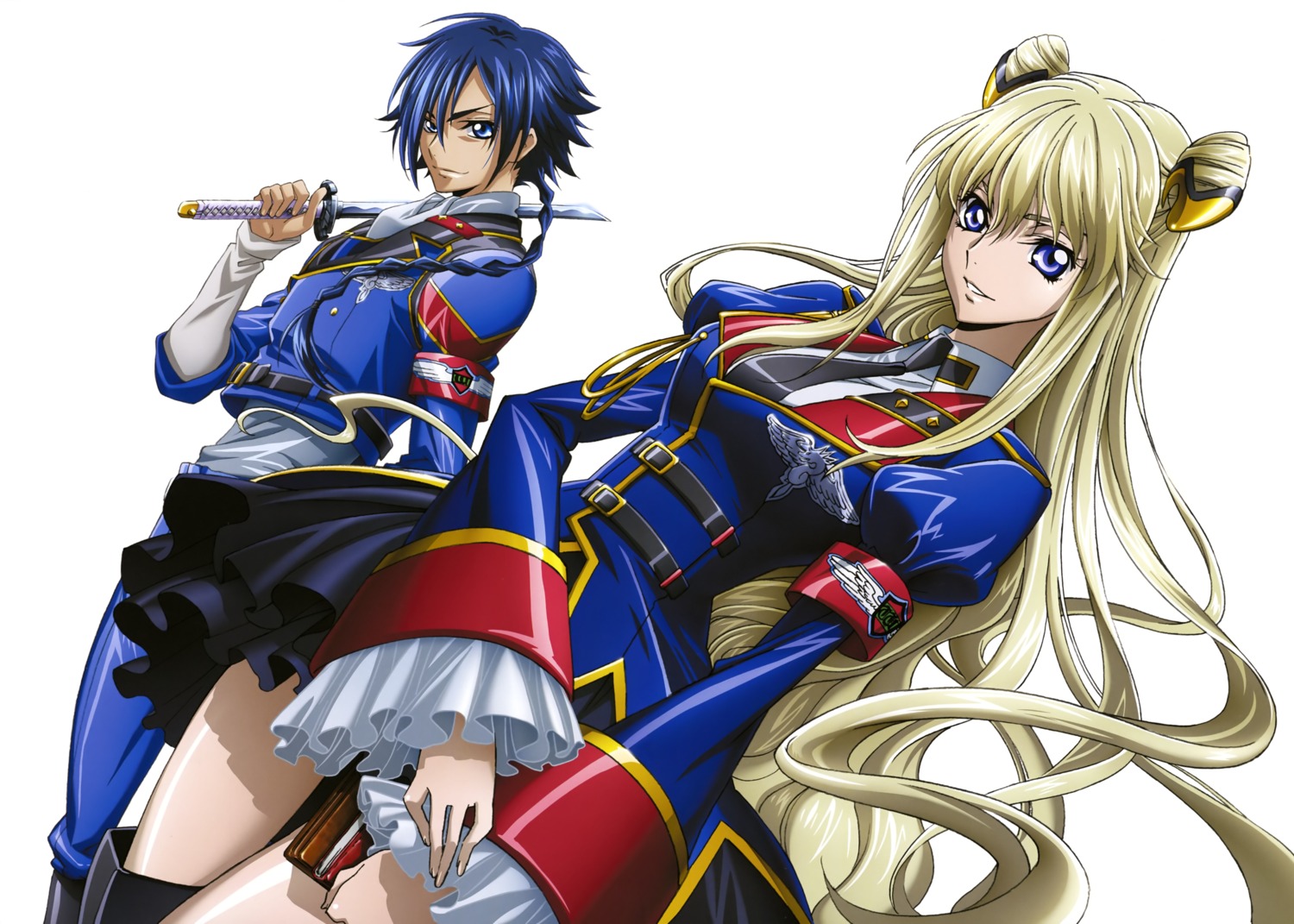 akito_the_exiled, code_geass, sword, thighhighs, uniform