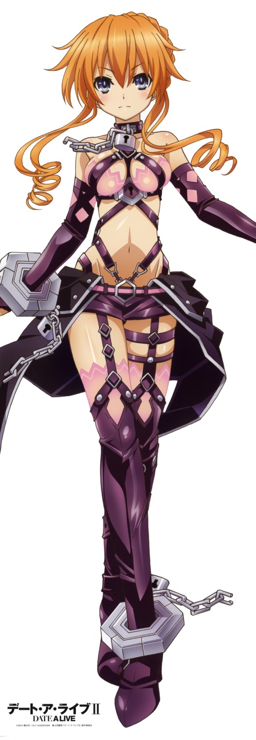 cleavage, date_a_live, stick_poster, stockings, thighhighs, yamai_kaguya