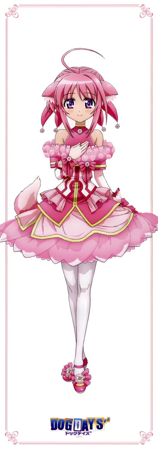 animal_ears, dog_days, dress, millhiore_f_biscotti, pantyhose, stick_poster, tail