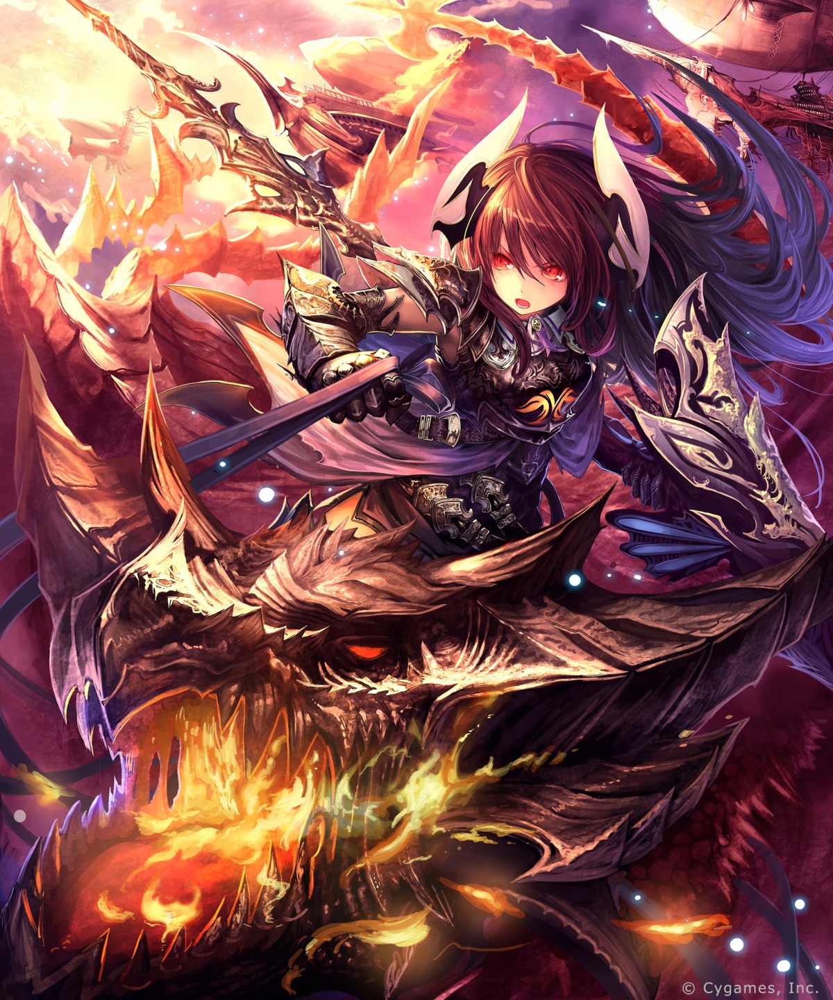 armor, forte_(shingeki_no_bahamut), jpeg_artifacts, monster, shingeki_no_bahamut, tachikawa_mushimaro, weapon