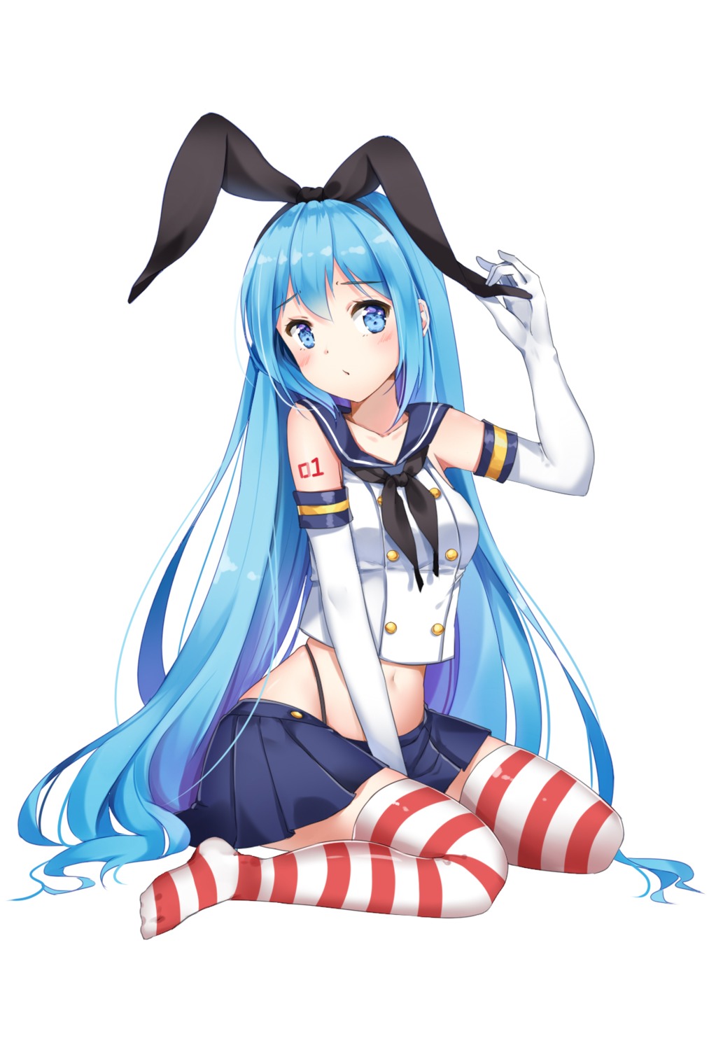 cosplay, douyacai, hatsune_miku, kantai_collection, shimakaze_(kancolle), tattoo, thighhighs, thong
