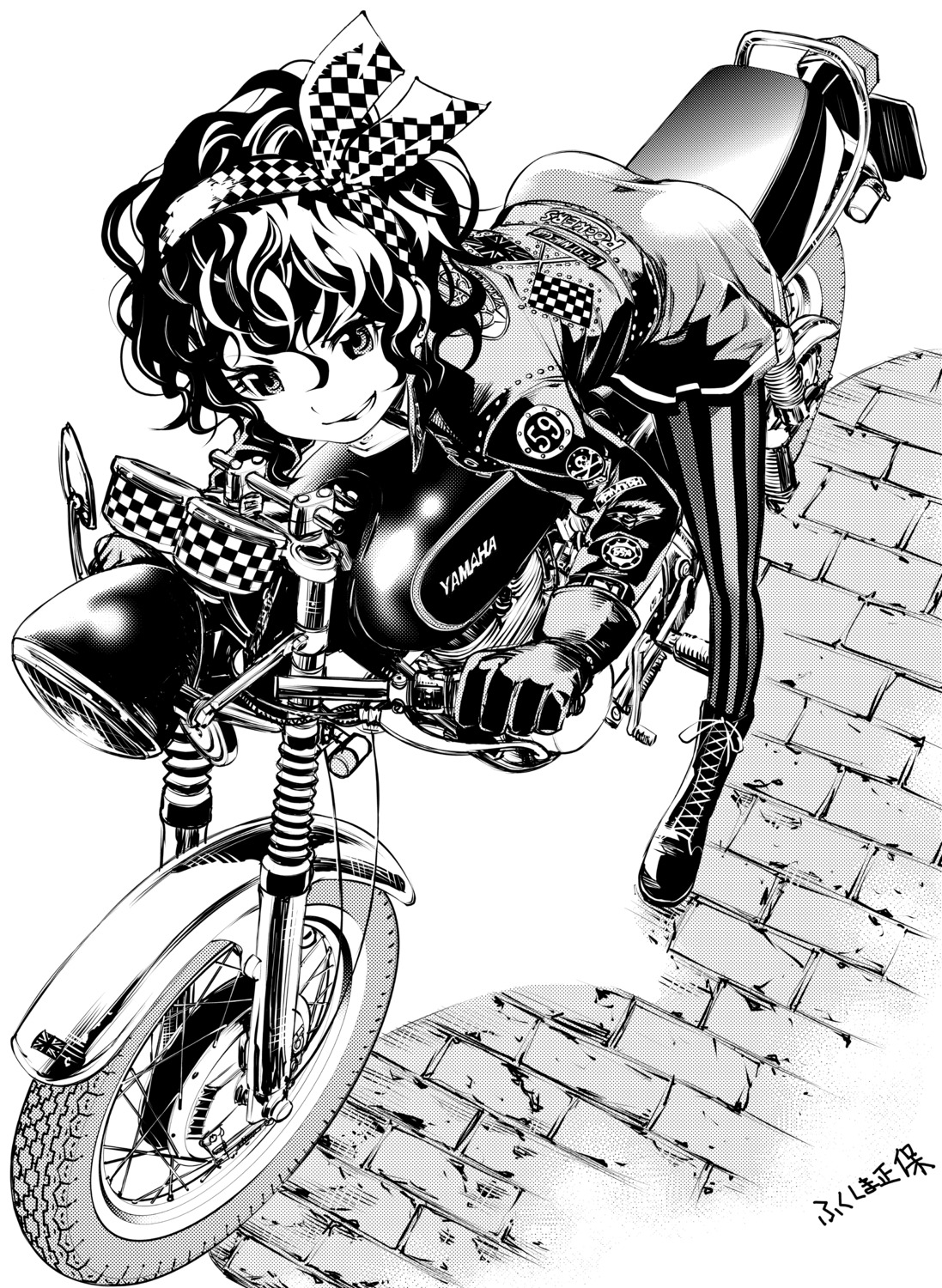bakuon!!, fukushima_masayasu, monochrome, pantyhose
