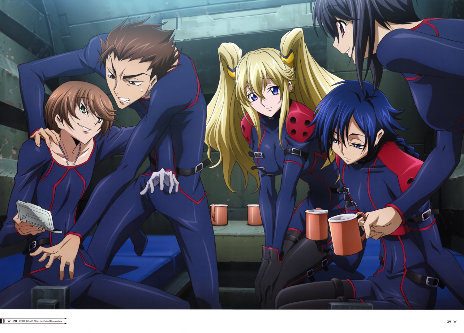 akito_the_exiled, bodysuit, code_geass, hyuuga_akito, kousaka_ayano, layla_markale, naruse_yukiya, sayama_ryou