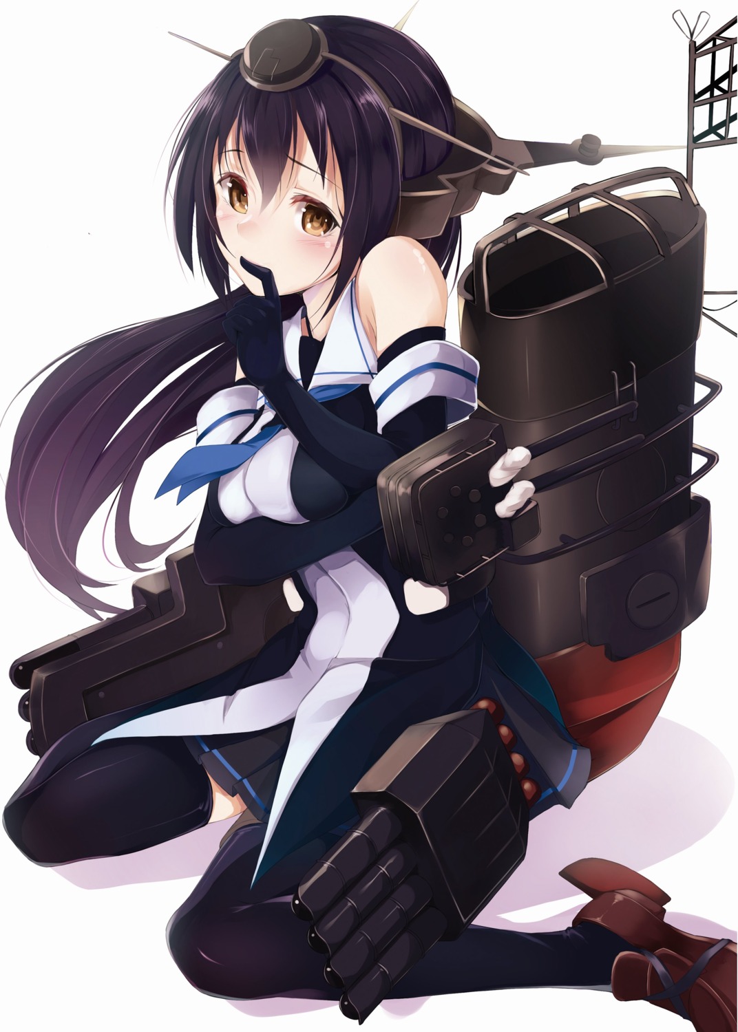 cosplay, hazuki_gyokuto, heels, kantai_collection, nagato_(kancolle), seifuku, thighhighs, umikaze_(kancolle)