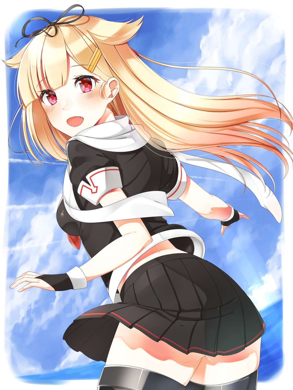 ass, kantai_collection, nezumi_doshi, seifuku, thighhighs, yuudachi_(kancolle)