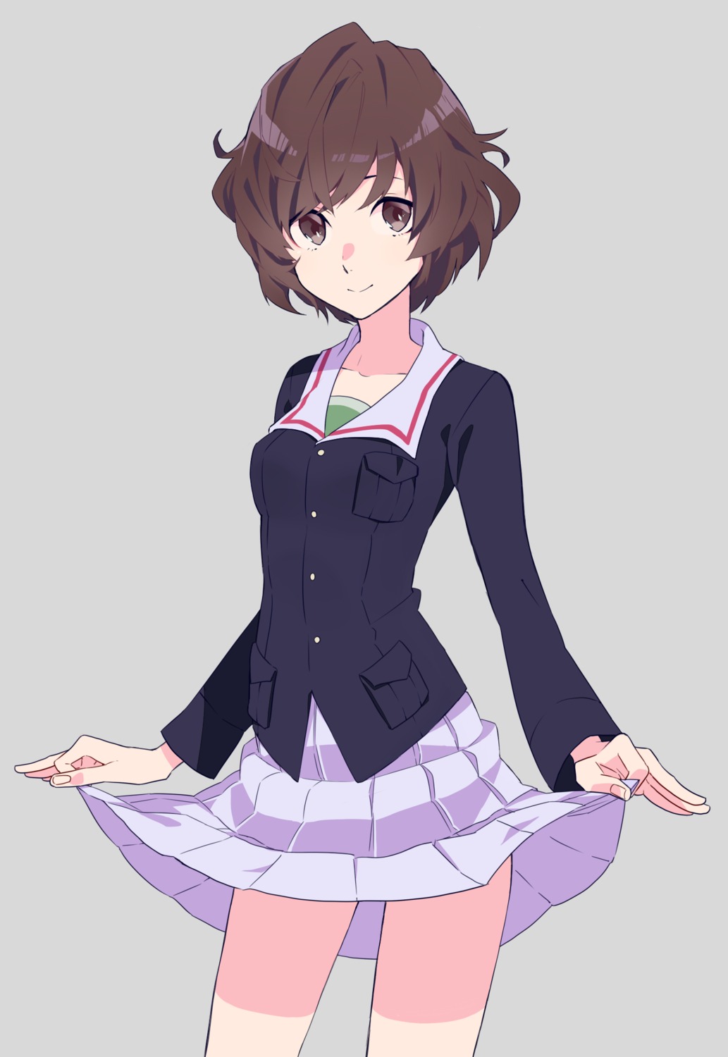 akiyama_yukari, girls_und_panzer, kofunami_nana, skirt_lift, uniform