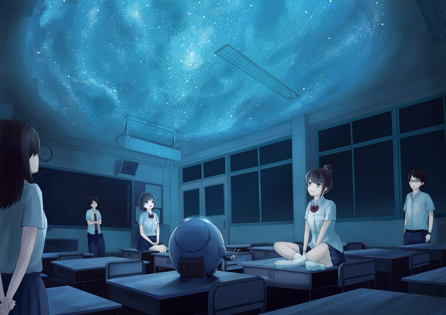 gensuke_(ryun), landscape, megane, seifuku