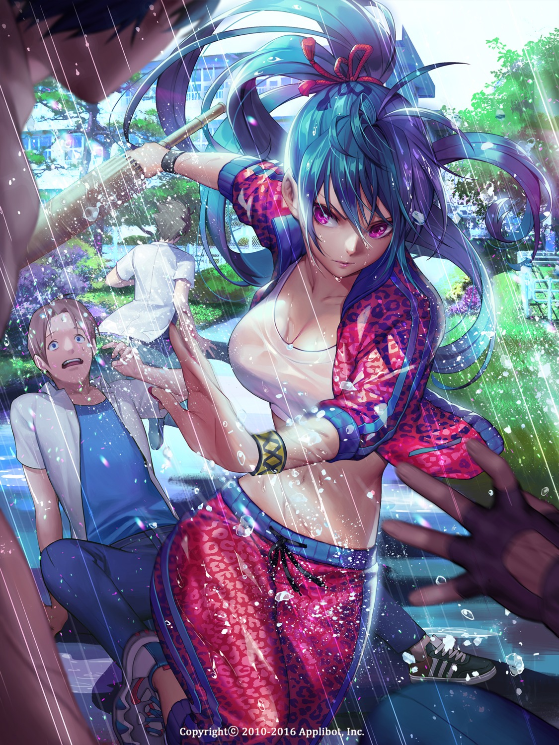 cleavage, gang_road_joker, see_through, soo_kyung_oh, umbrella, wet_clothes