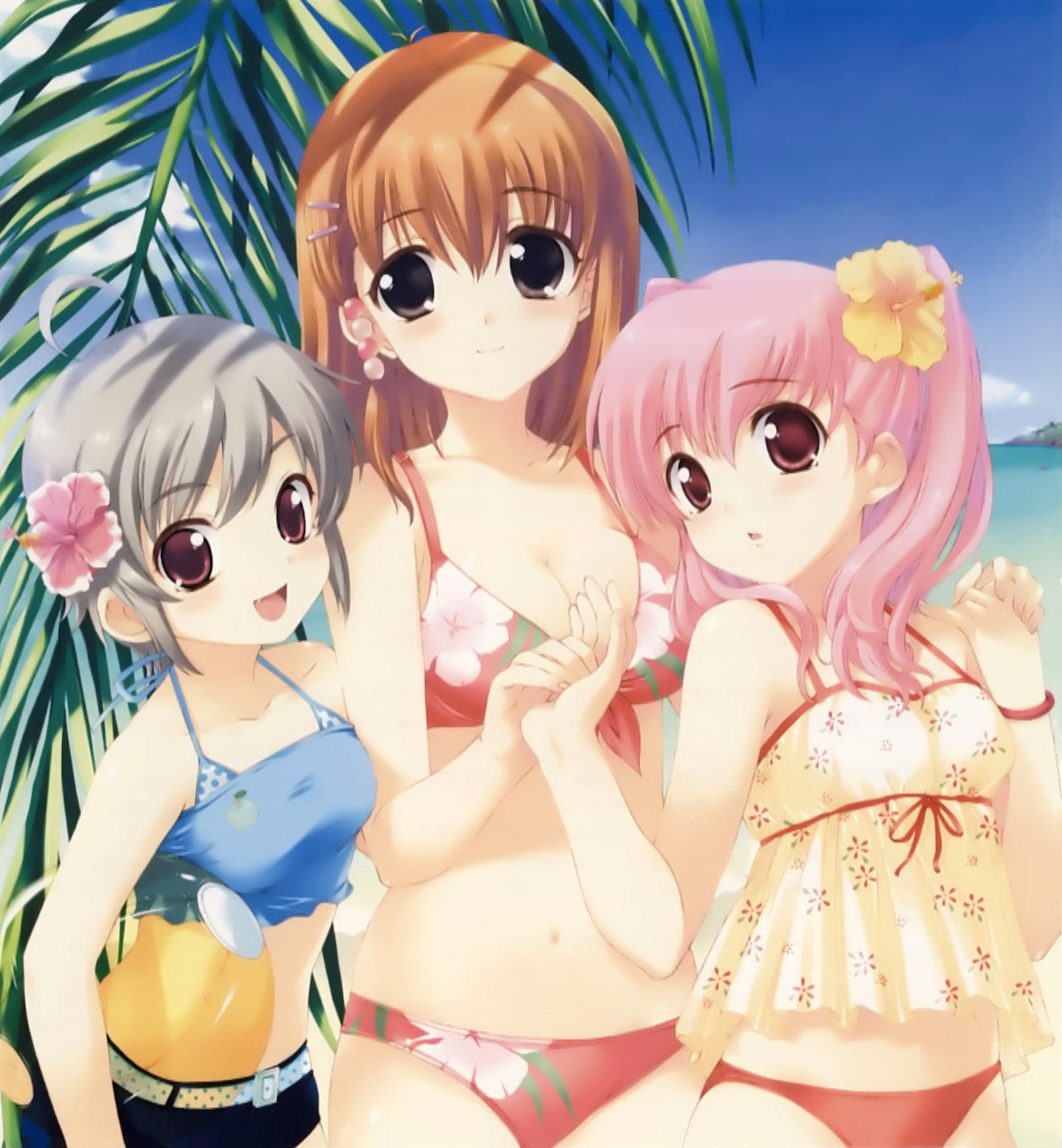 arihara_akeno, ayanobe_tamami, bikini, fixed, kouzuki_chihaya, kusari, swimsuits