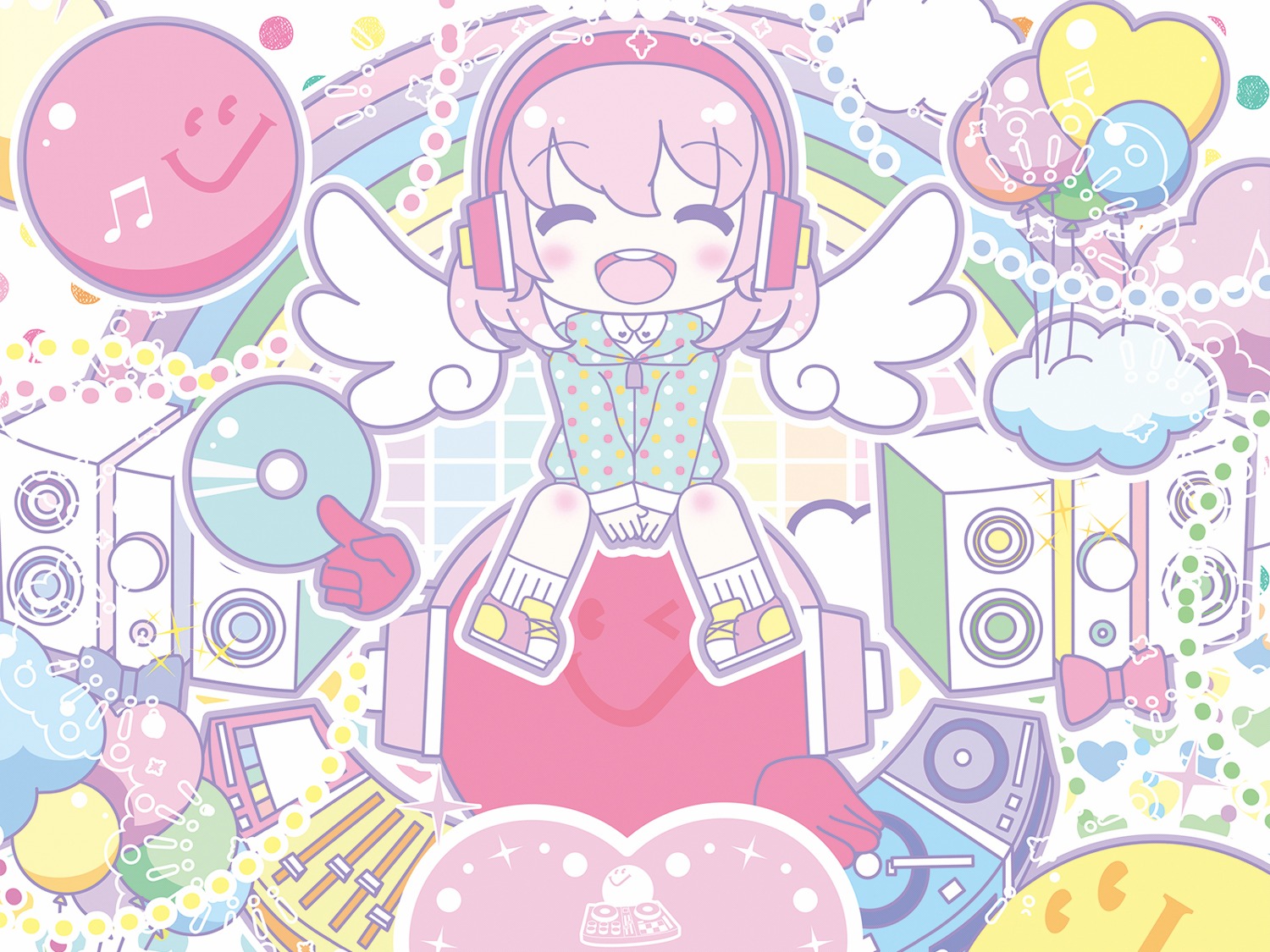 headphones, suama, wallpaper, wings