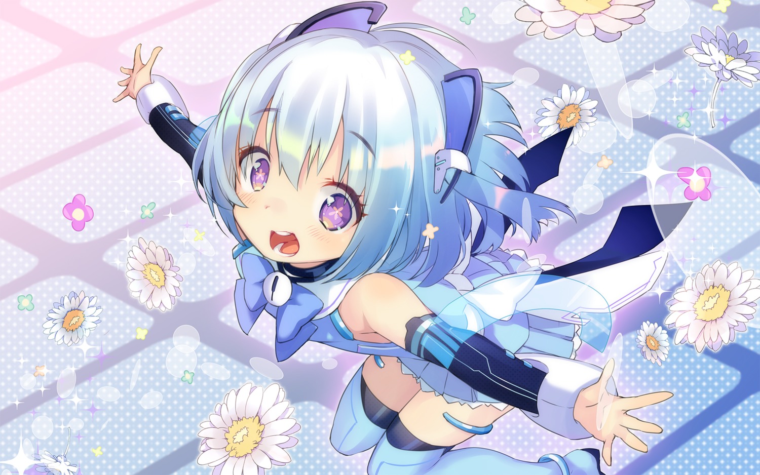1000-chan, kazune, oizumi, thighhighs, wallpaper