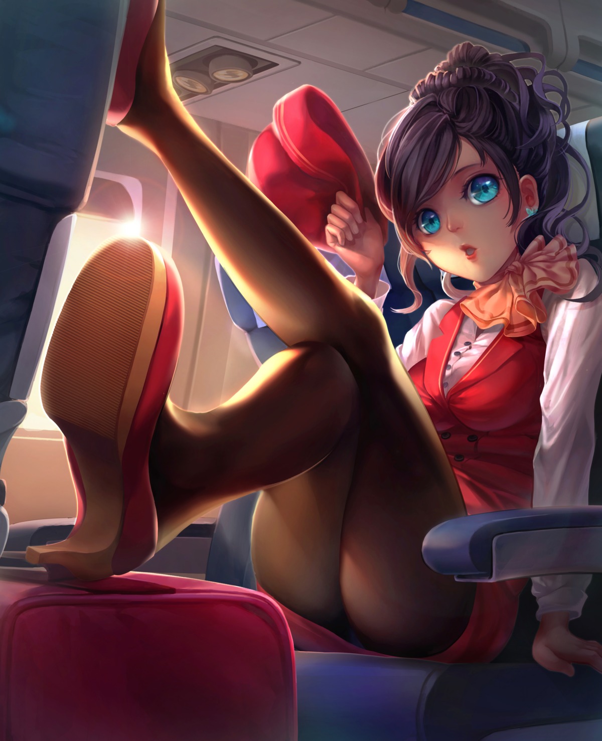 chiaku, heels, pantsu, pantyhose, uniform