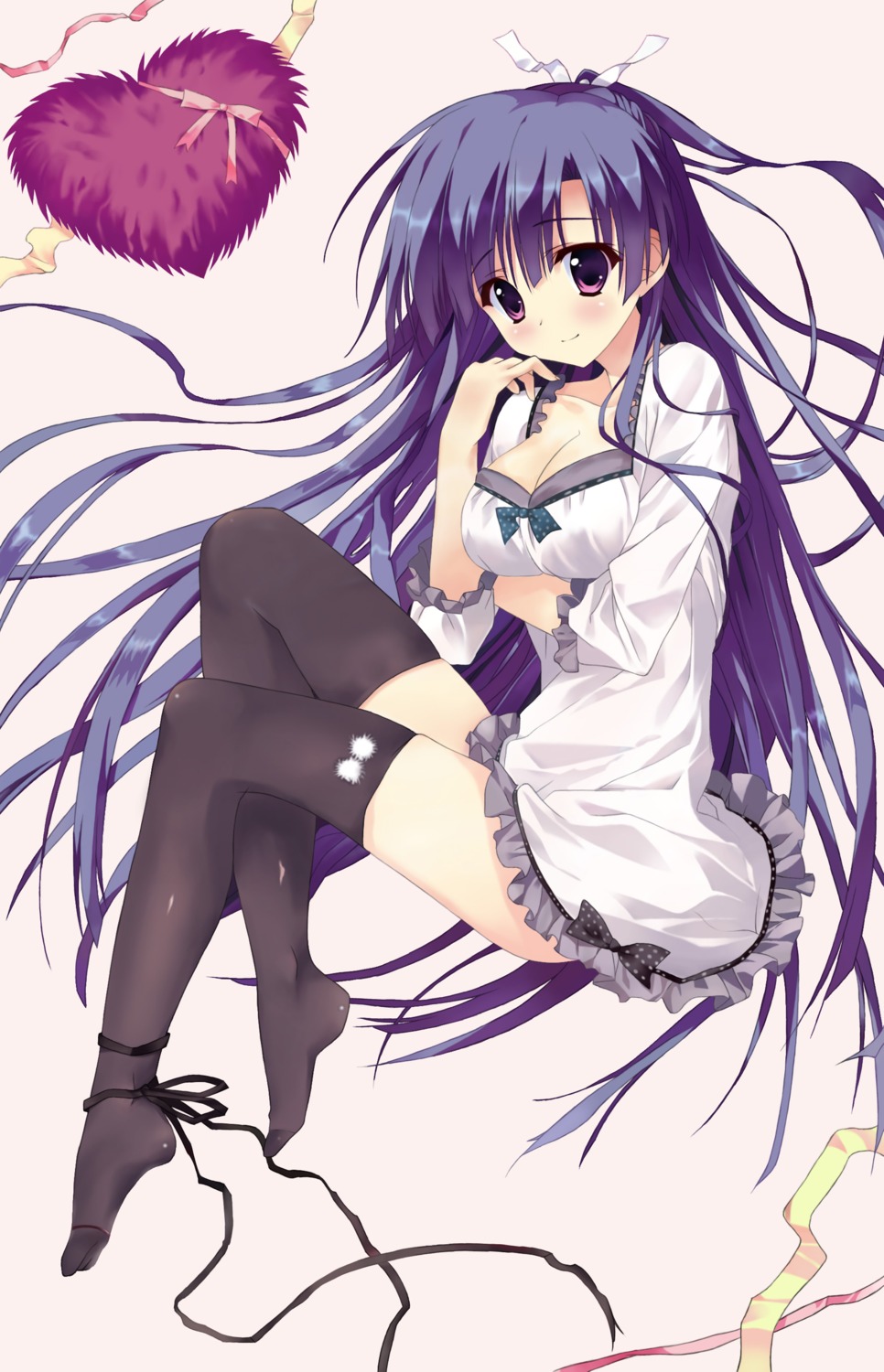 cleavage, dress, feng, hoshizora_e_kakaru_hashi, koumoto_madoka, ryohka, sogegin, thighhighs