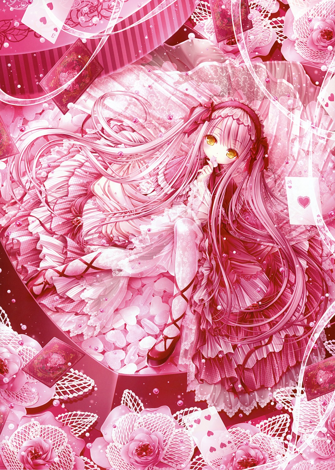 alice_in_wonderland, dress, gothic_lolita, lolita_fashion, pantsu, pantyhose, queen_of_hearts, see_through