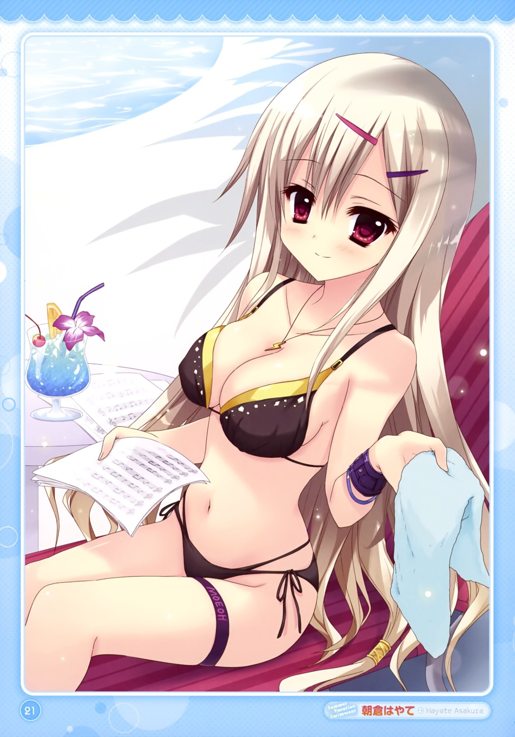 asakura_hayate, bikini, cleavage, garter, swimsuits