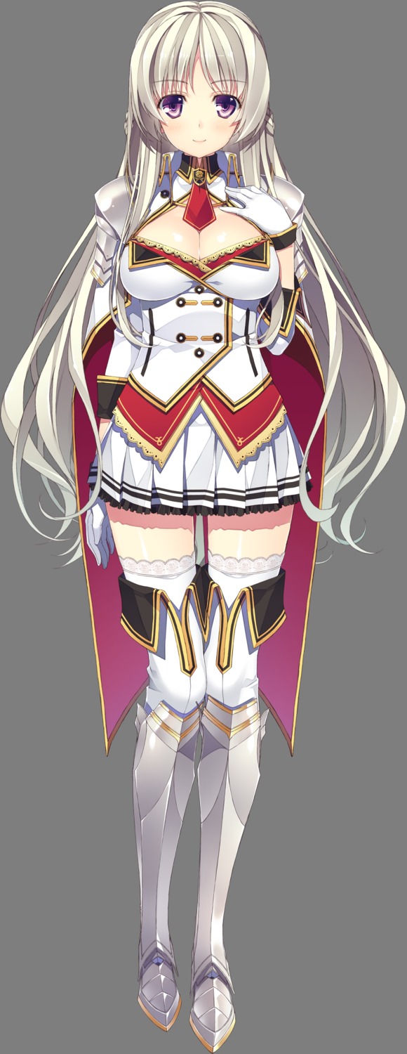 armor, cleavage, effordom_soft, jyukishi_cutie_bullet, reina_do_medeshis, thighhighs, transparent_png, uniform