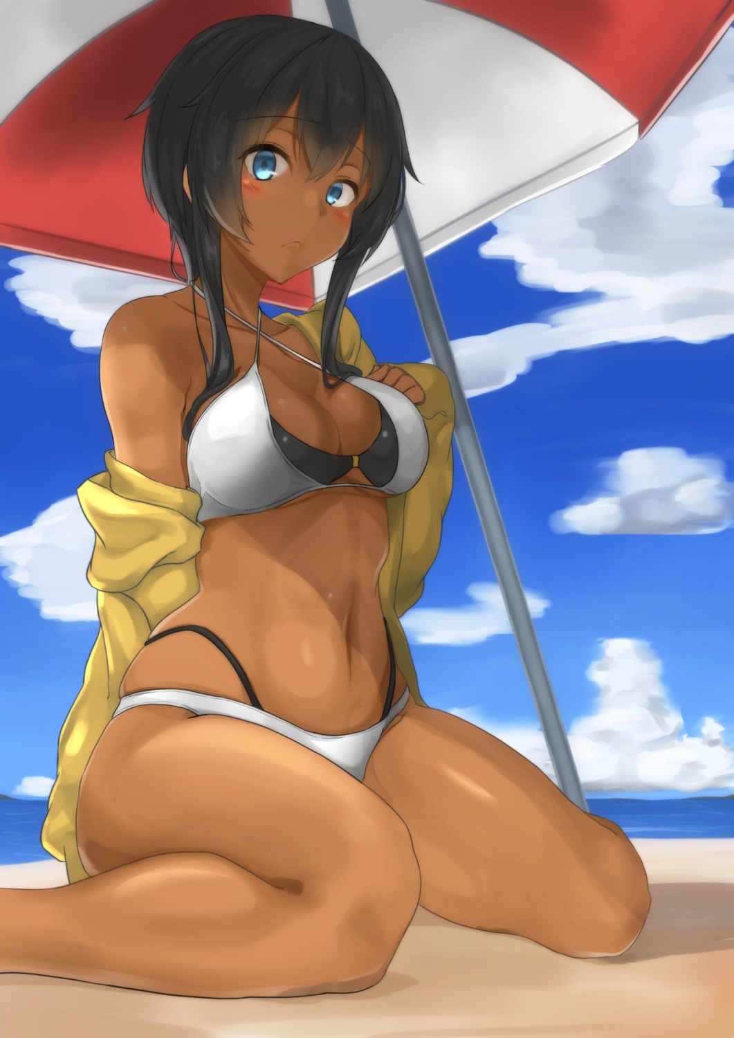 bikini, cleavage, open_shirt, swimsuits, yuzu_lemon