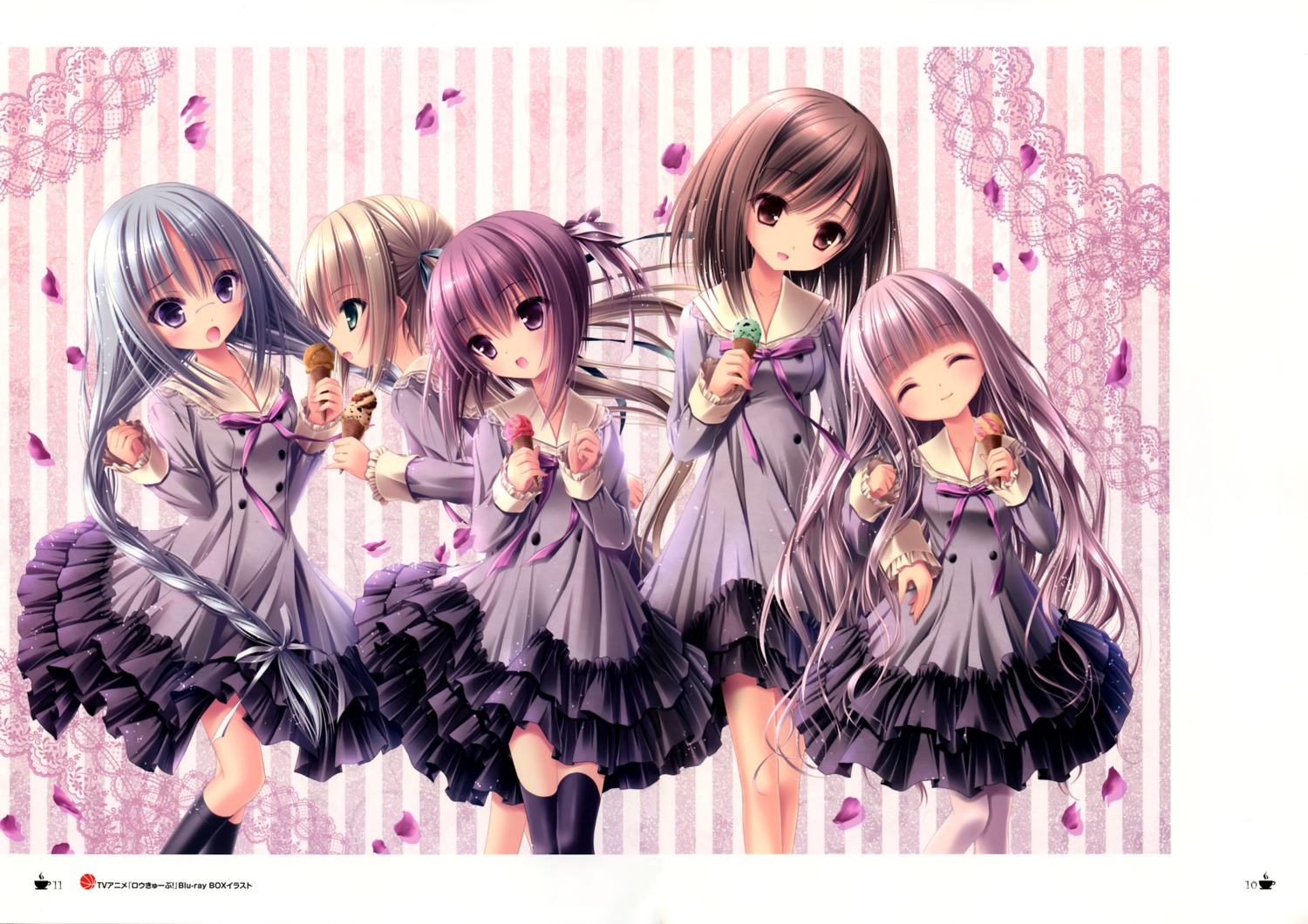 hakamada_hinata, kashii_airi, minato_tomoka, misawa_maho, nagatsuka_saki, ro-kyu-bu!, seifuku, thighhighs