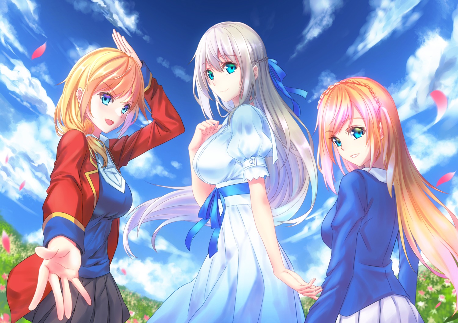 5plus, dress, lexington_(zhanjianshaonv), richelieu_(zhanjianshaonv), rodney_(zhanjianshaonv), seifuku, zhanjianshaonv