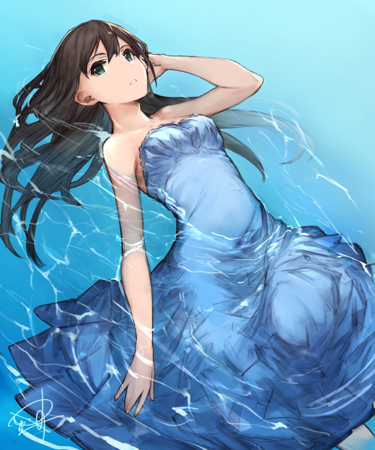 dress, shibuya_rin, the_idolm@ster, the_idolm@ster_cinderella_girls, wet, yashigaras