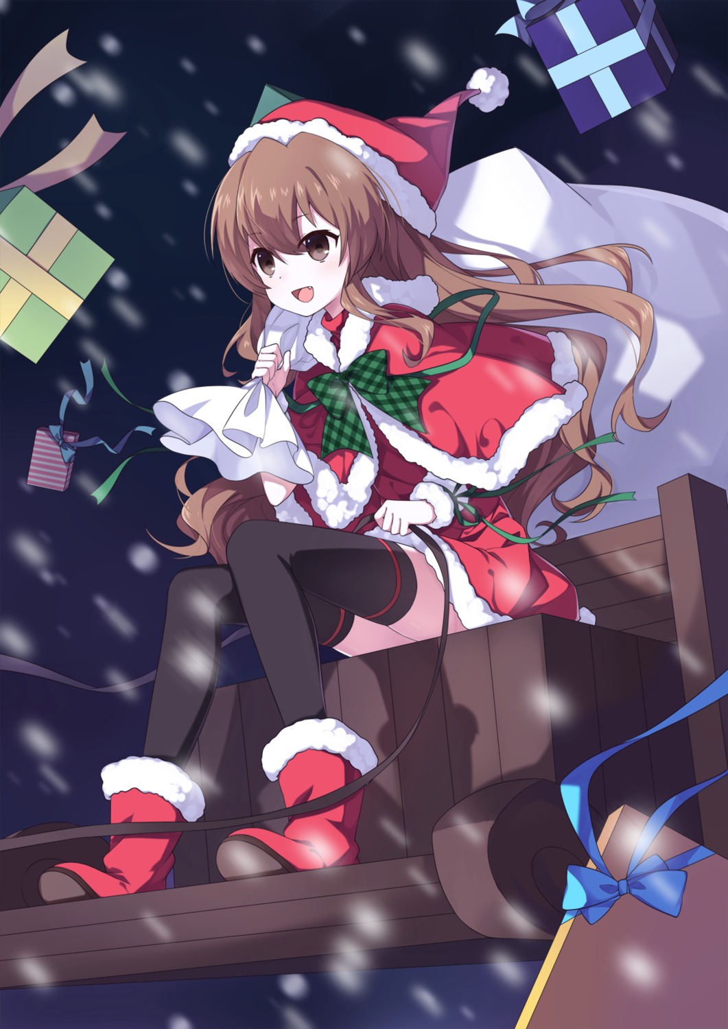 aisaka_taiga, christmas, dress, thighhighs, toradora!, transistor
