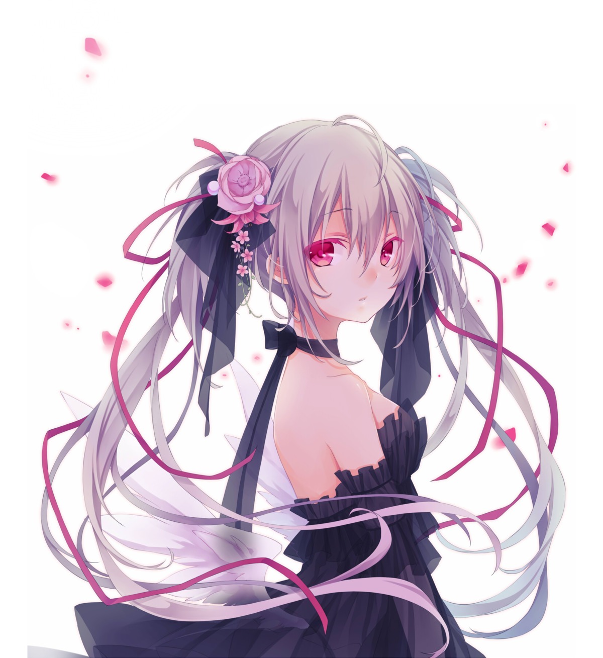 dress, kuroi_(liar-player), no_bra, see_through, wings