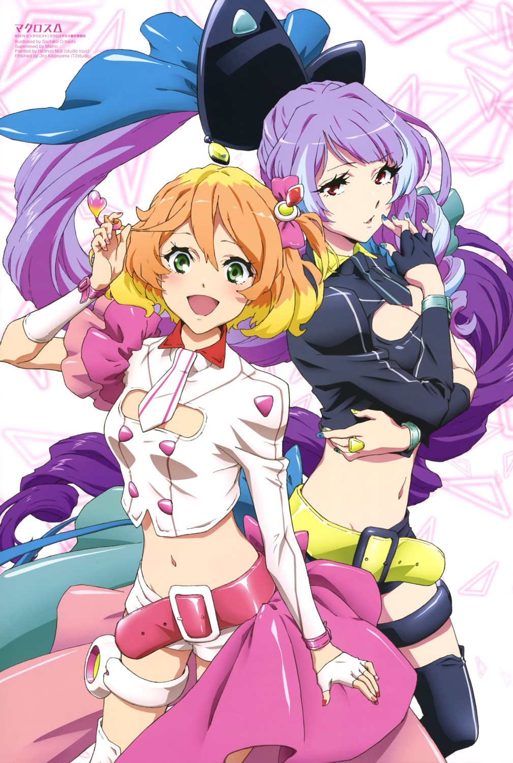 freyja_wion, garter, macross_delta, mikumo_guynemer, oohashi_sachiko, thighhighs