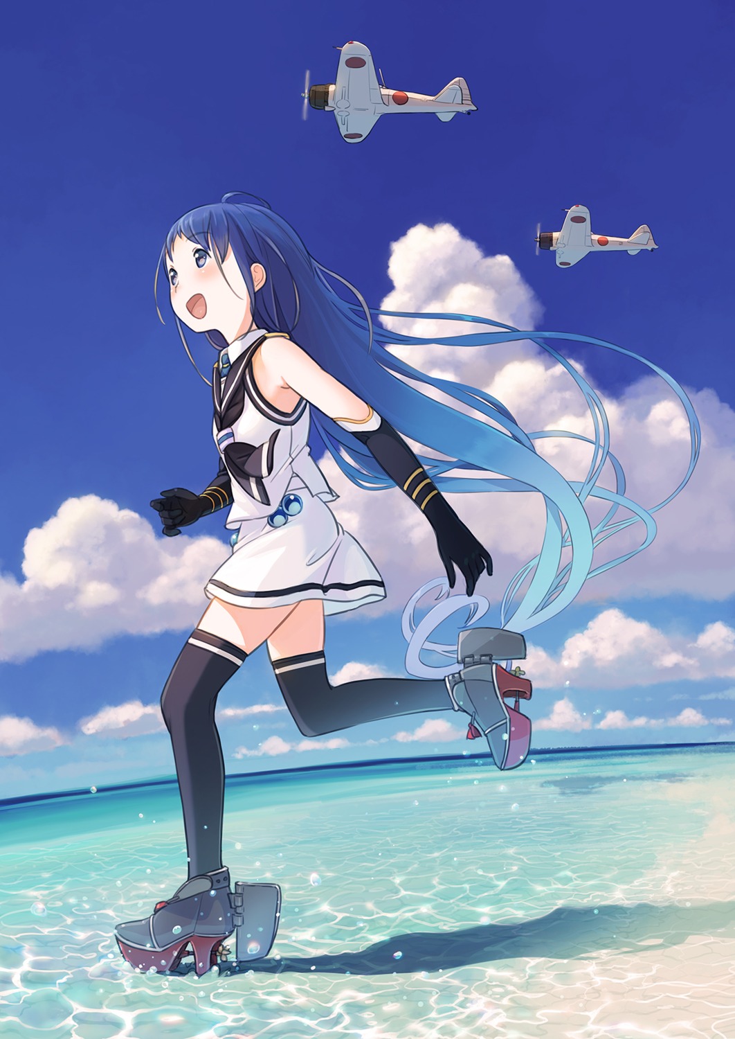 heels, kantai_collection, kokudou_juunigou, samidare_(kancolle), seifuku, thighhighs
