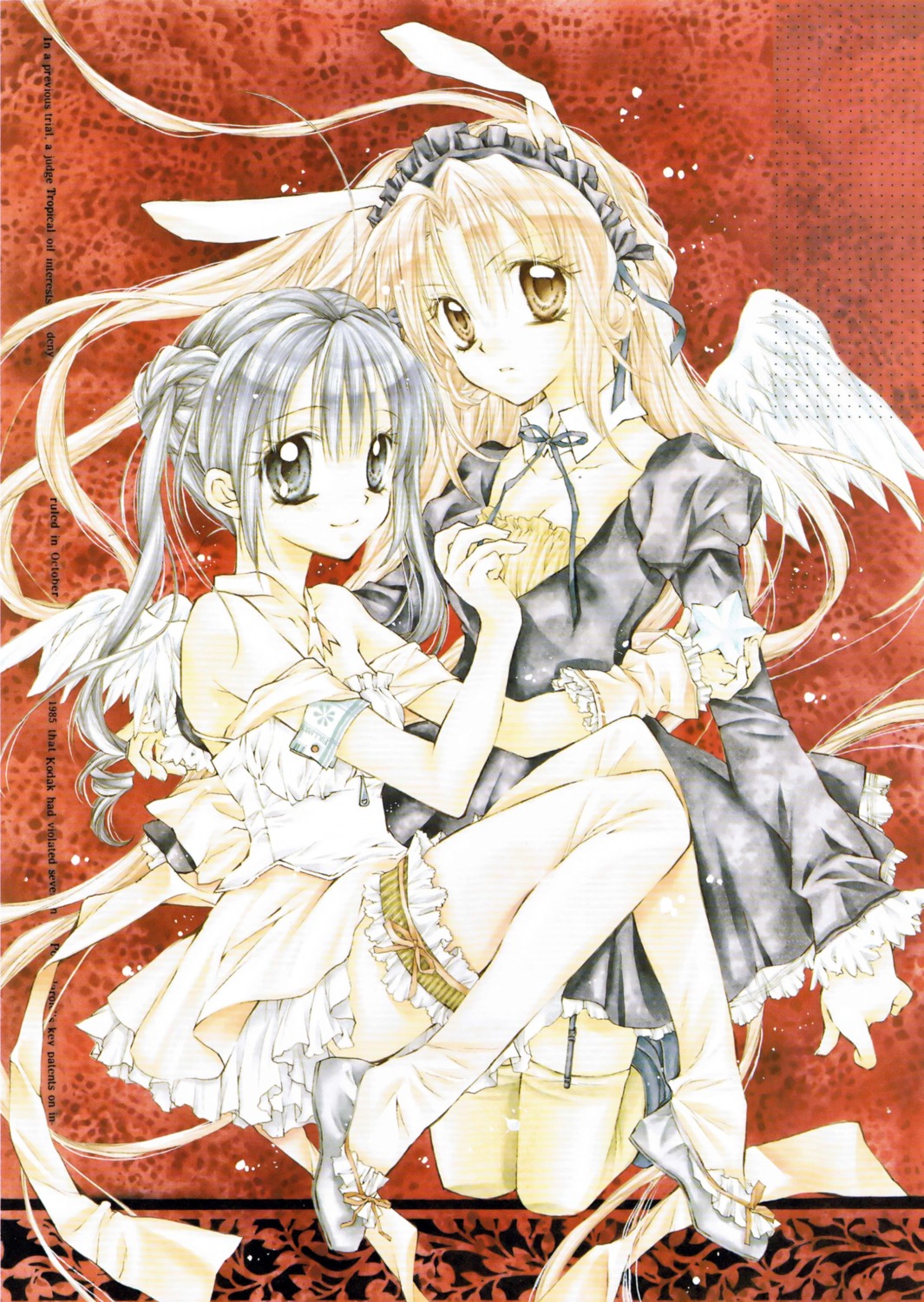 animal_ears, dress, full_moon_wo_sagashite, garter, kouyama_mitsuki, lolita_fashion, meroko_yui, scanning_artifacts