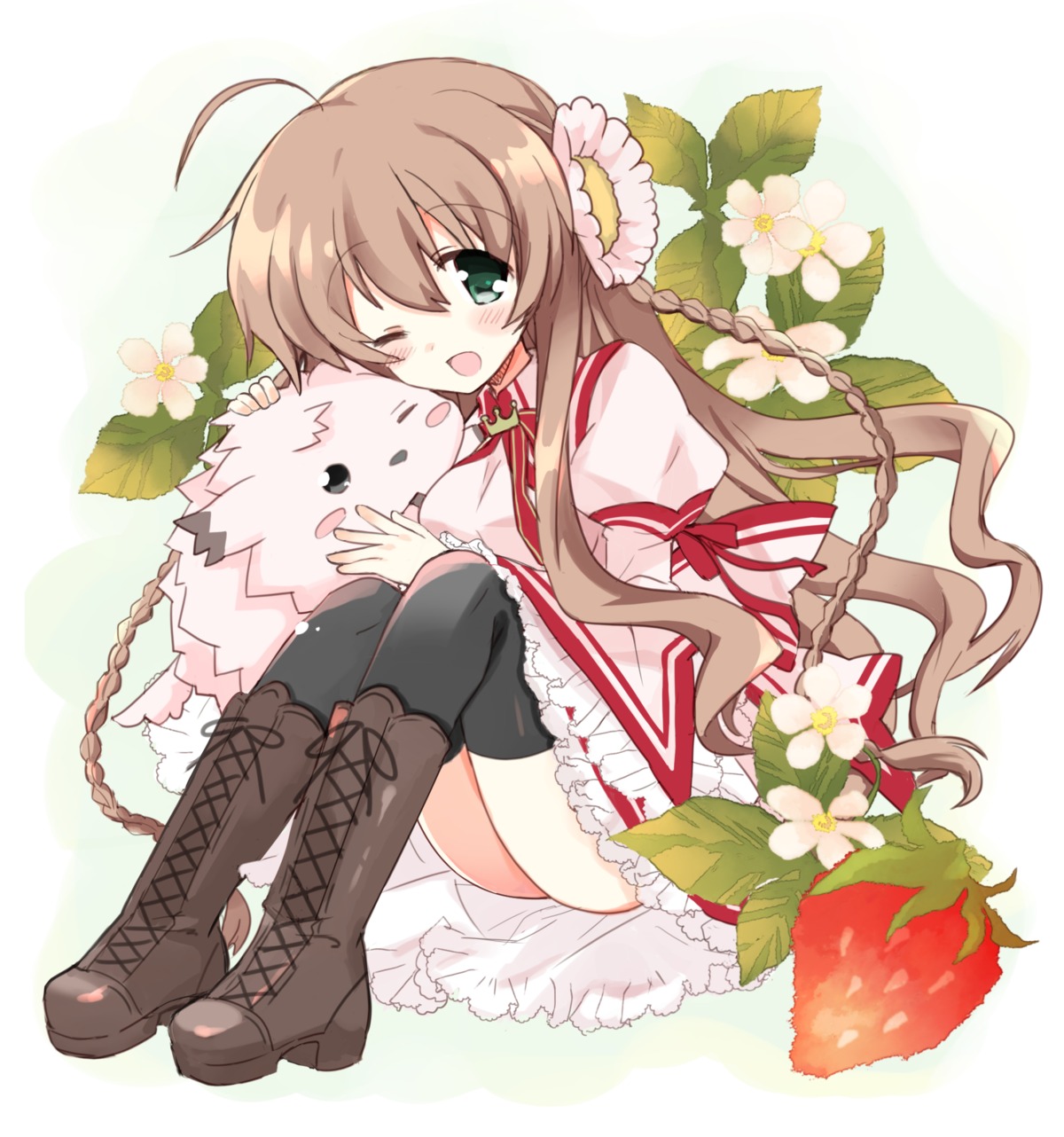 hizuki_yayoi, kanbe_kotori, rewrite, seifuku, thighhighs