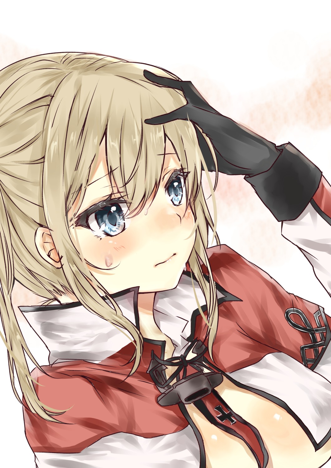 graf_zeppelin_(kancolle), hoshimiya_nazuna, kantai_collection, no_bra, open_shirt, underboob, uniform
