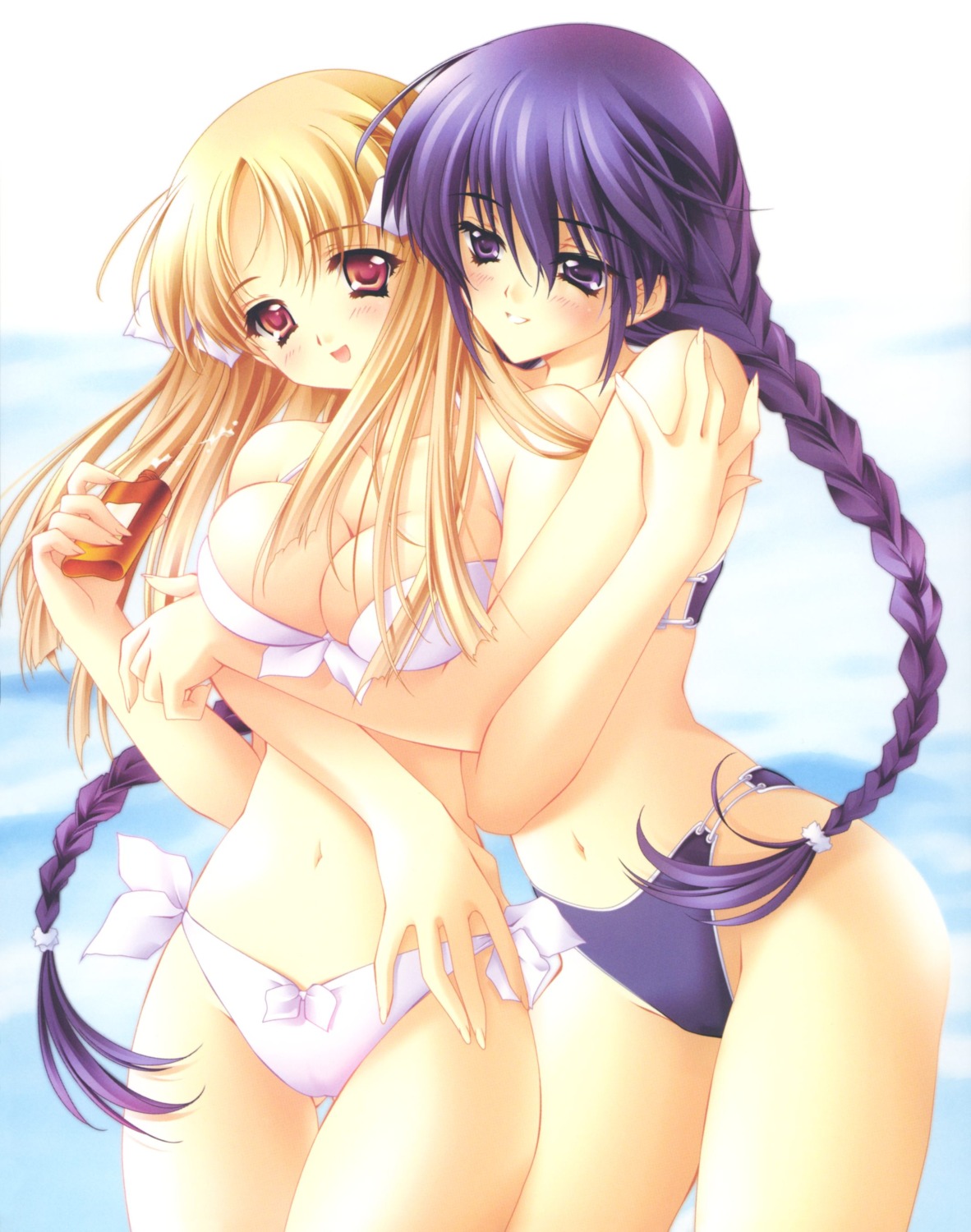 azuma_hatsumi, azuma_hazuki, bikini, breast_hold, cleavage, swimsuits, yami_to_boushi_to_hon_no_tabibito