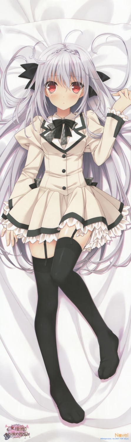 dakimakura, navel, otome_riron_to_sono_go_no_shuuhen_-belle_epoque-, otome_riron_to_sono_shuuhen:_ecole_de_paris, sakurakouji_luna, seifuku, stockings, suzuhira_hiro, thighhighs