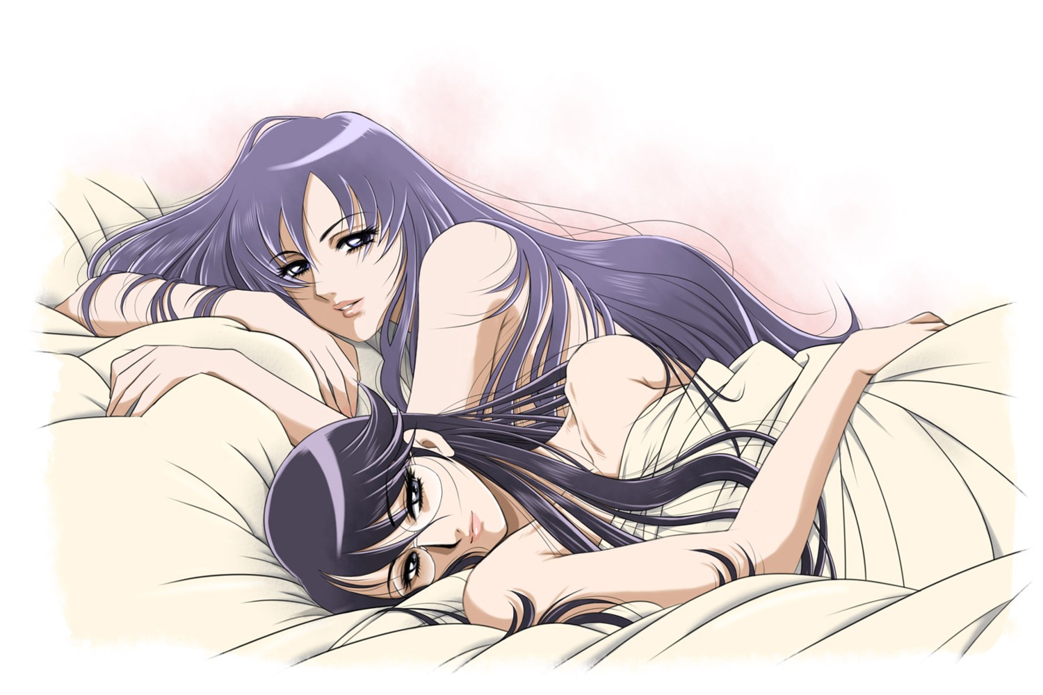 heartcatch_precure!, kurumi_momoka, megane, naked, precure, sabachiyo_land, sheets, tsukikage_yuri