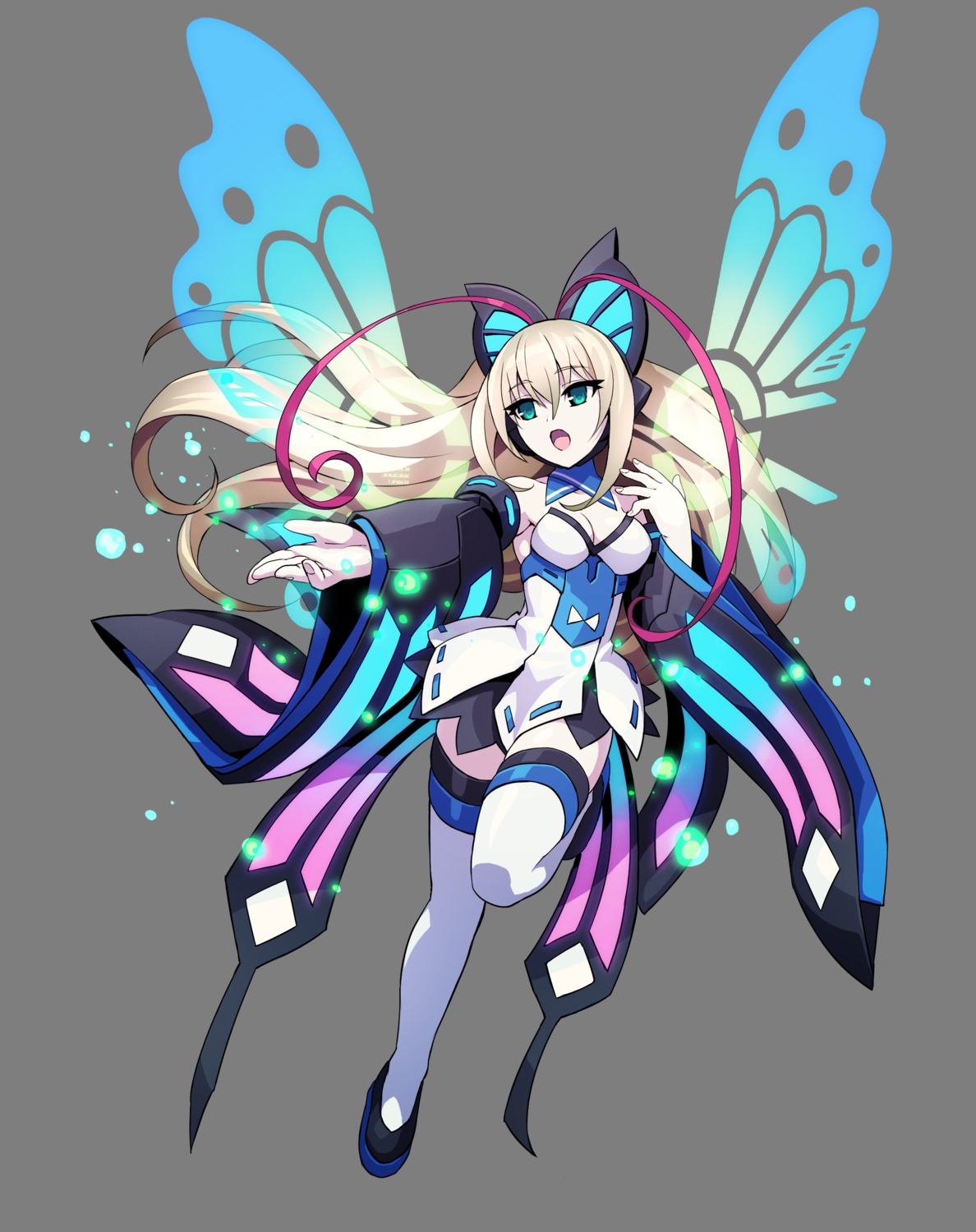 armed_blue:_gunvolt, dress, tagme, thighhighs, transparent_png, wings