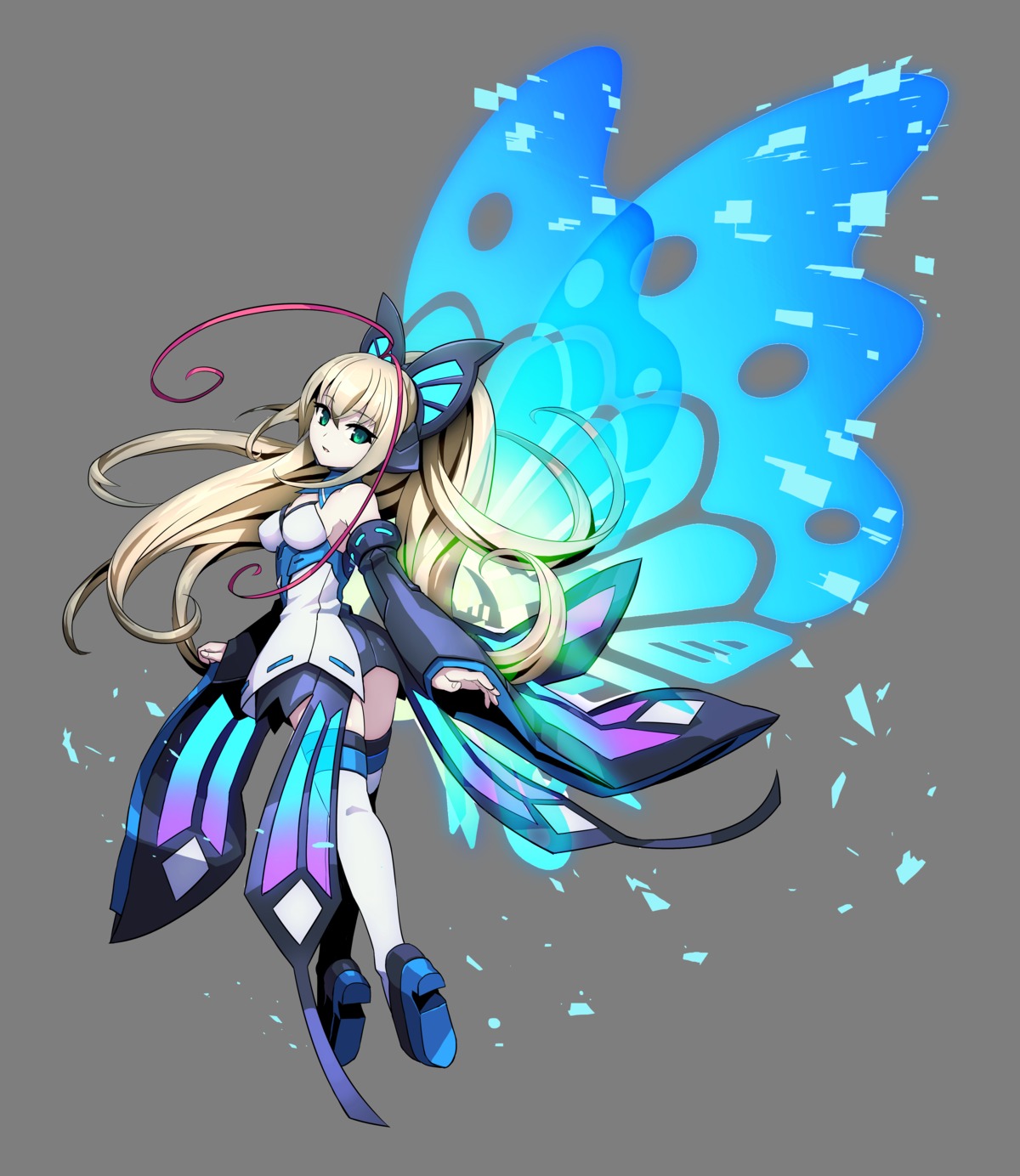 armed_blue:_gunvolt, dress, tagme, thighhighs, transparent_png, wings