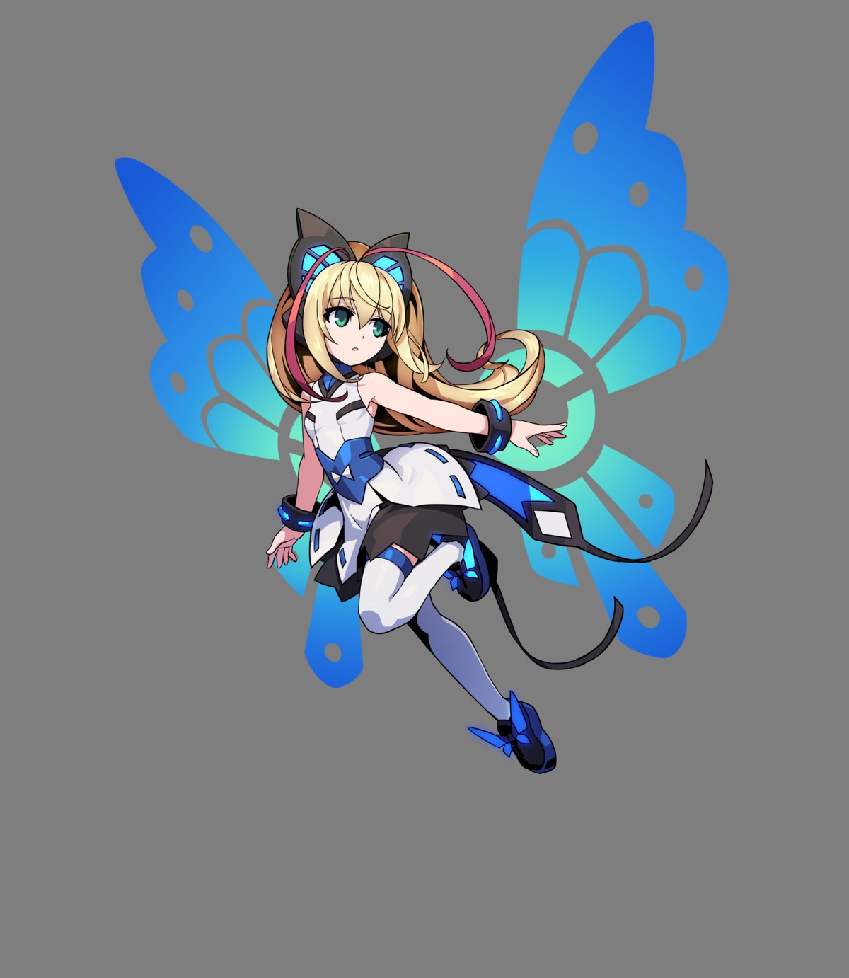 armed_blue:_gunvolt, dress, joule, tagme, thighhighs, transparent_png, wings