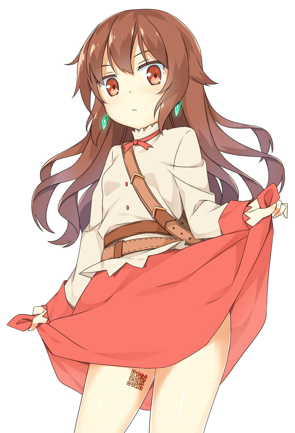 hatsunatsu, skirt_lift, tattoo