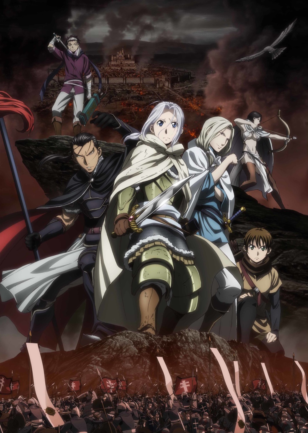 armor, arslan, arslan_senki, cleavage, daryoon, elam, falangies, gieve, narsus, no_bra, pantyhose, sword, underboob, weapon