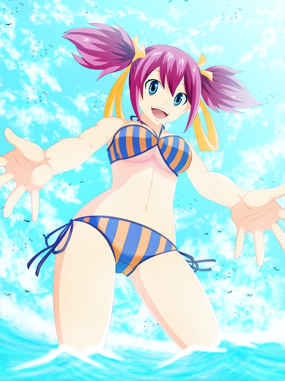 bikini, cleavage, fairy_tail, planeptune, sheria_blendy, swimsuits, underboob, wet